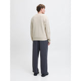 Jack & Jones Plain Knitted Pullover In Cloud Dancer