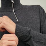 Jack & Jones Plain Quarter Zip Dark Grey Melange