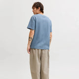 Jack & Jones Plain T-Shirt Relaxed Fit Blue Mirage