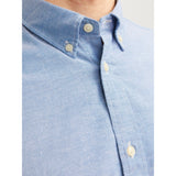 Jack & Jones Slim Fit Oxford Dress Shirt In Cashmere Blue