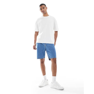 Jack & Jones Tony Loose Fit Denim Shorts In Mid Blue