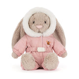 Jellycat Bashful Bunny 'Snow Suit' In Pink