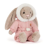 Jellycat Bashful Bunny 'Snow Suit' In Pink