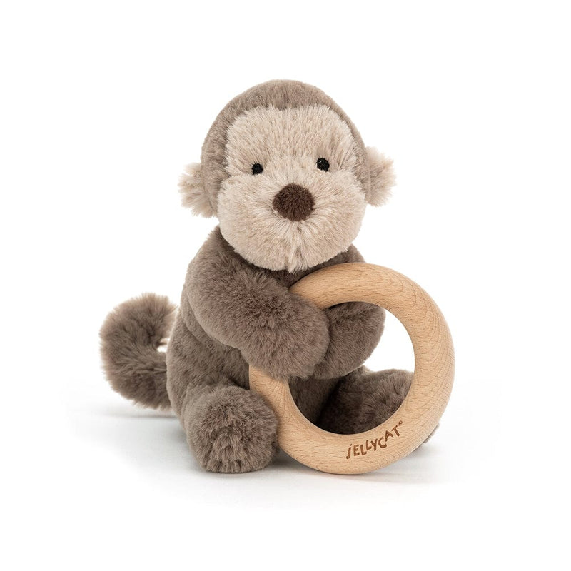 Jellycat Shooshu Monkey Wooden Ring Toy