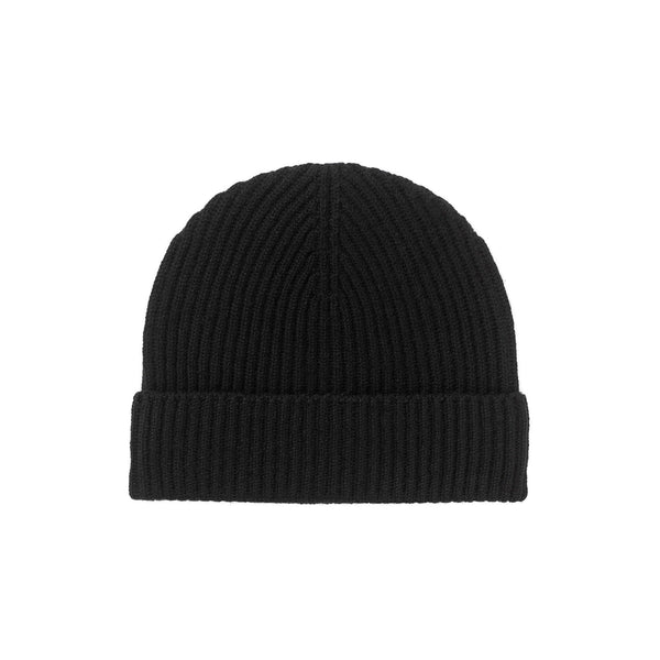Johnstons Of Elgin Ribbed 100% Cashmere Hat Black
