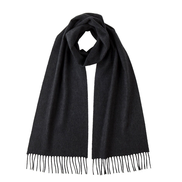 Johnstons Of Elgin Classic Charcoal Cashmere Scarf