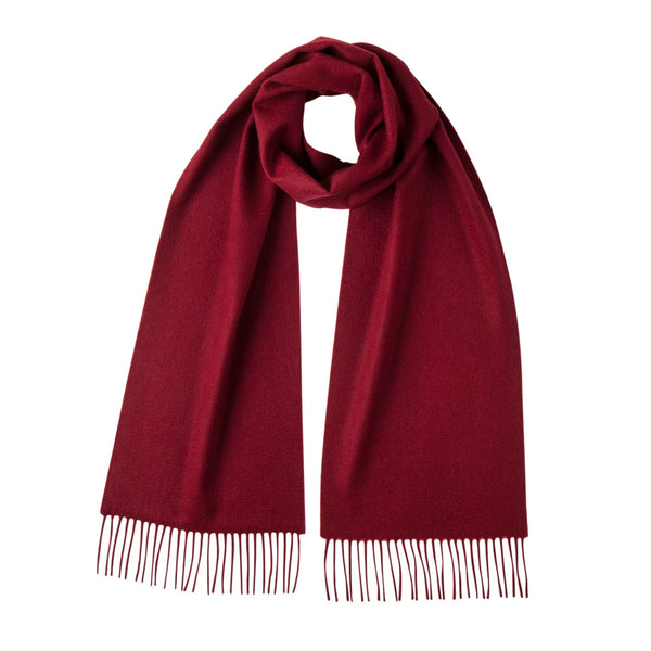 Johnstons Of Elgin Red Merlot Classic Cashmere Scarf