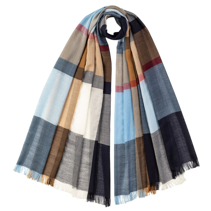 Johnstons Of Elgin Oversized Colour Check Scarf