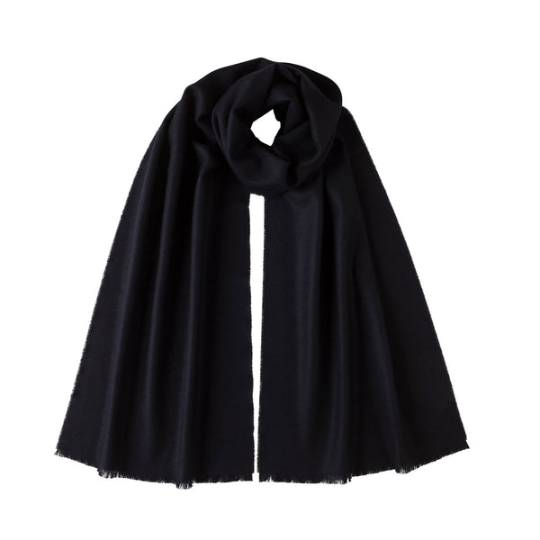 Johnstons Of Elgin Plain Scarf Navy