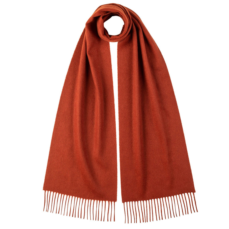 Johnstons Of Elgin Classic 100% Cashmere Scarf Red 180cm