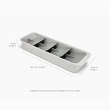 DrawerStore™ Compact Tiered Cutlery Organiser In Stone