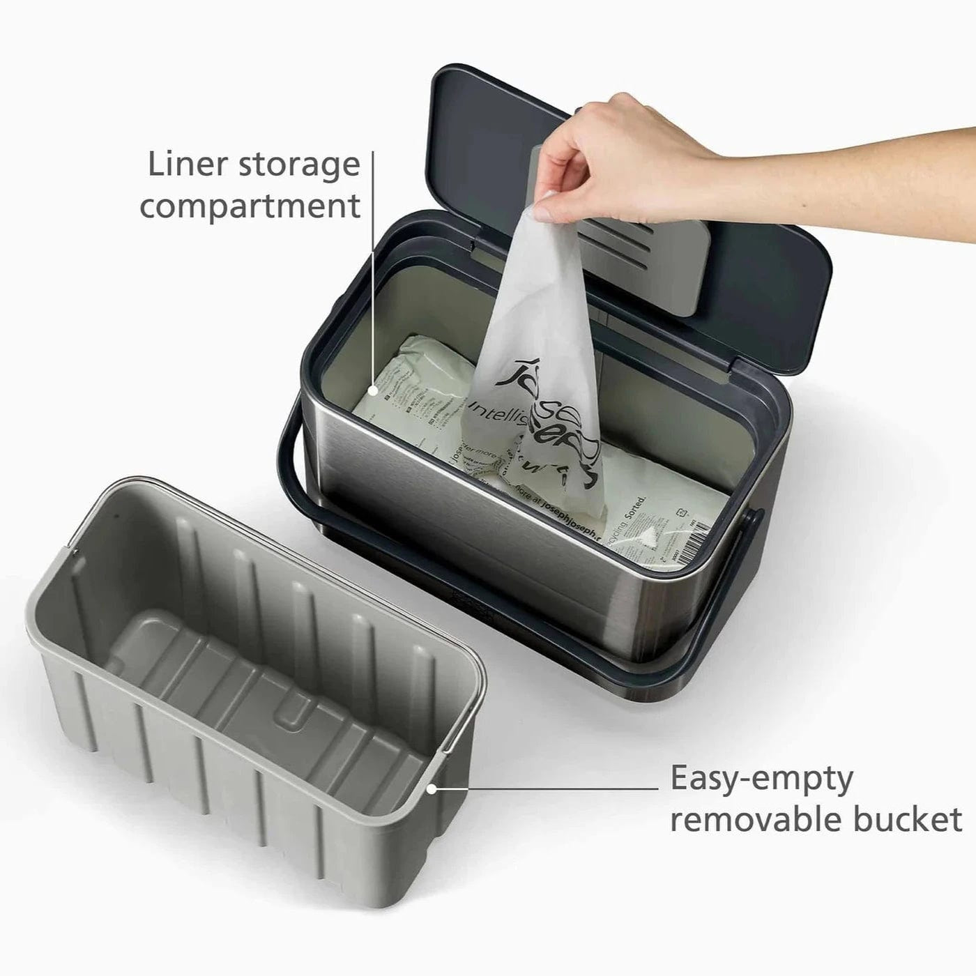 Joseph Joseph Collect™ 4L Stainless-steel Food Waste Caddy