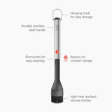Joseph Joseph GrillOut™ Black BBQ Silicone Basting Brush with Extending Handle