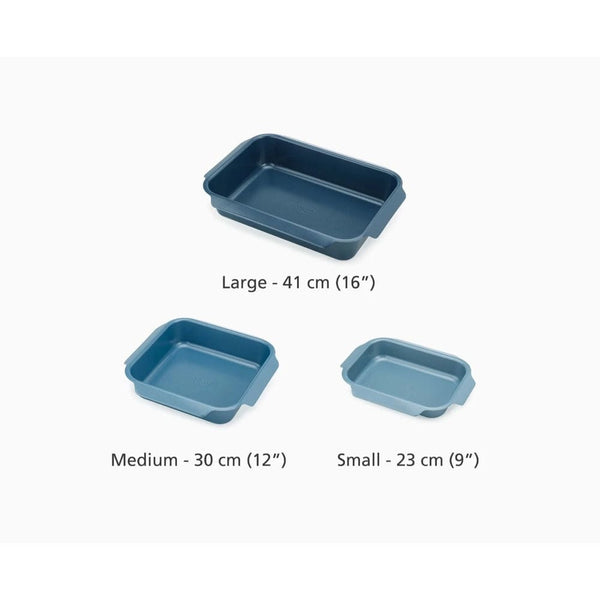 Joseph Joseph Nest™ Oven Non-stick 3-piece Roasting Tray Set In Blue