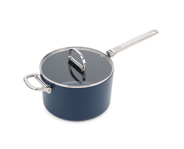 Joseph Joseph  Space Folding Handle Ceramic Non-stick 23cm Blue Saucepan & Lid