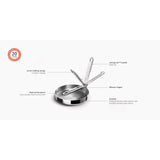 Joseph Joseph Space Steel Folding Handle 20cm Frying Pan In Stainless Steel