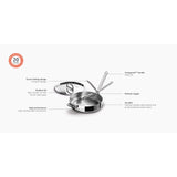 Joseph Joseph Space Steel Folding Handle 28cm Saute Pan & Lid in Stainless Steel
