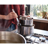 Joseph Joseph Space Steel Folding Handle 3-Piece Saucepan Set In Stainless Steel