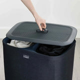 Joseph Joseph Tota 90L Black Laundry Separation Basket in Black