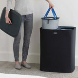 Joseph Joseph Tota 90L Black Laundry Separation Basket in Black