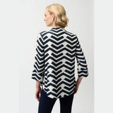 Geometric Jacquard Trapeze Jacket In Navy