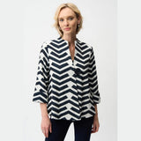 Geometric Jacquard Trapeze Jacket In Navy