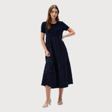 Joseph Ribkoff A-line Midi Dress With Pockets Style In Midnight Blue