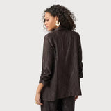 Joseph Ribkoff Abstract Collared Shirt Style In Mocha