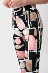 Joseph Ribkoff Abstract Print Pant In Black Multi