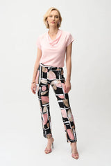 Joseph Ribkoff Abstract Print Pant In Black Multi