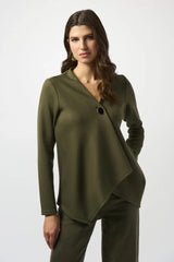 Joseph Ribkoff Asymmetric Wrap In Khaki