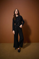 Joseph Ribkoff Button Up Front Pant In Black