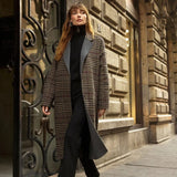 Joseph Ribkoff Checked Coat In Camel Multi