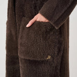 Joseph Ribkoff Detachable Faux-Fur Shawl Collar Coat In Mocha