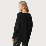 Joseph Ribkoff Fringe V-neck Pullover Style In Black