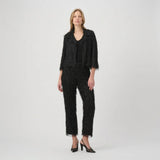 Joseph Ribkoff Fringed Cropped Blazer In Black