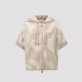 Joseph Ribkoff Hooded Animal Print Sweater In Cream