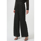 Joseph Ribkoff Lurex Cascade Wide-Leg Pants In Black