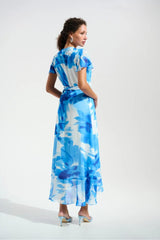 Joseph Ribkoff Midi Dress In Vanilla Blue