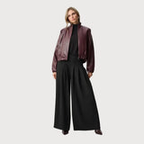 Joseph Ribkoff Mock-neck Bomber Jacket Style In Burgundy