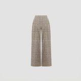 Joseph Ribkoff Plaid Boucle Wide-Leg Pants In Beige