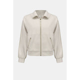 Joseph Ribkoff Scuba Jersey Funnel Neck Jacket In Birch