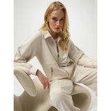 Joseph Ribkoff Scuba Jersey Funnel Neck Jacket In Birch