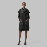 Joseph Ribkoff Straight Quilted-Details Vest In Black