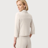 Joseph Ribkoff Textured Knit Jacquard Boxy Jacket  In Moonstone
