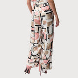 Joseph Ribkoff Wide-leg Abstract Trousers Style In Vanilla Multi