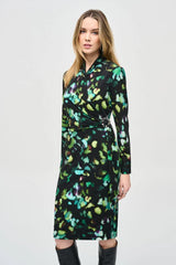 Joseph Ribkoff Wrap Dress In Black Multi
