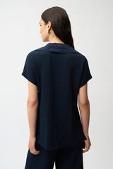 Joseph Ribkoff Zip Top Polo In Midnight Blue