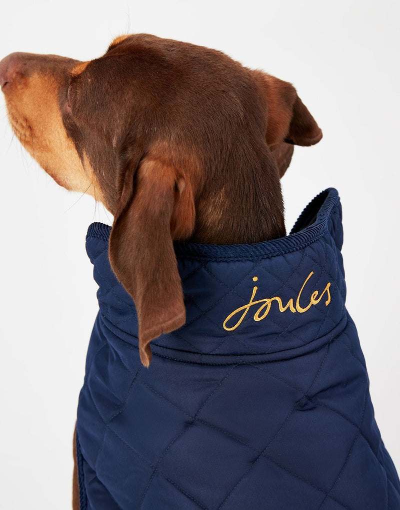 Joules Navy Newdale Quilted Dog Coat