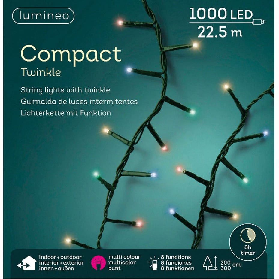 Kaemingk LED Compact Lights Twinkle Effect Green/Multi 2250cm-1000L